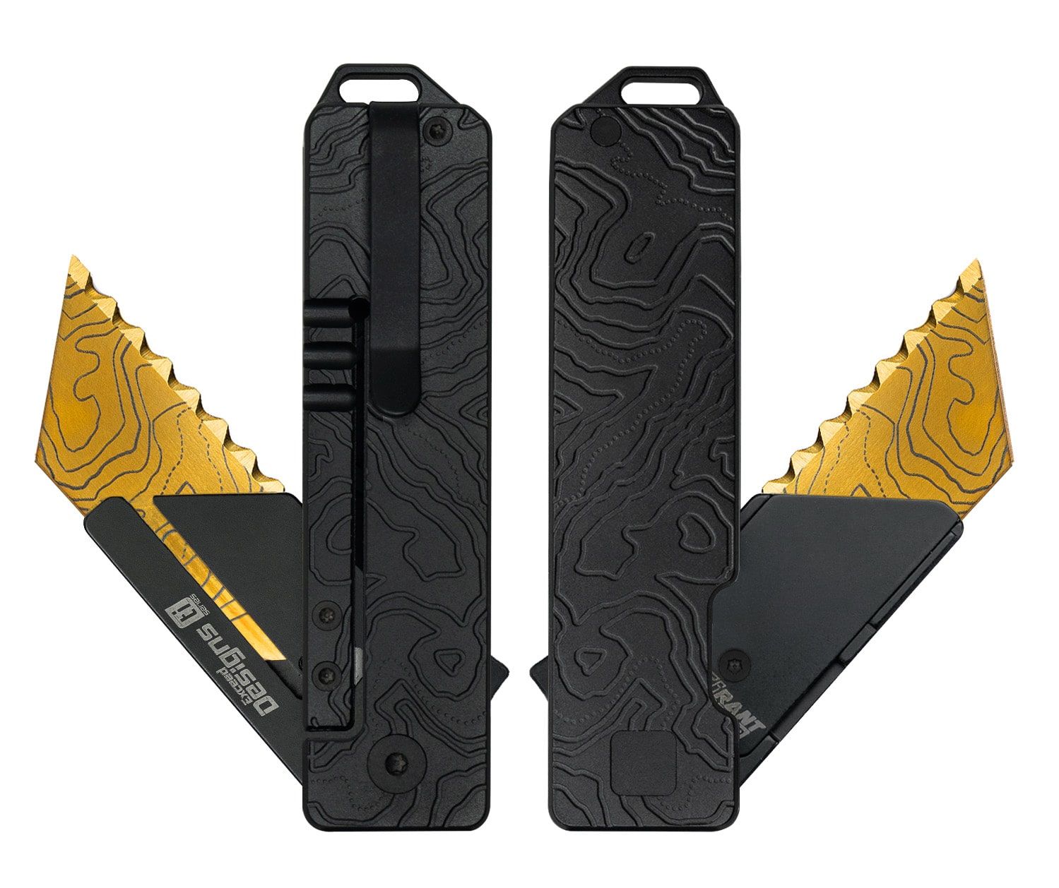 TiRant® RAZOR V3 Utility Knife (Jet-Black 6AL-4V Titanium) Dual