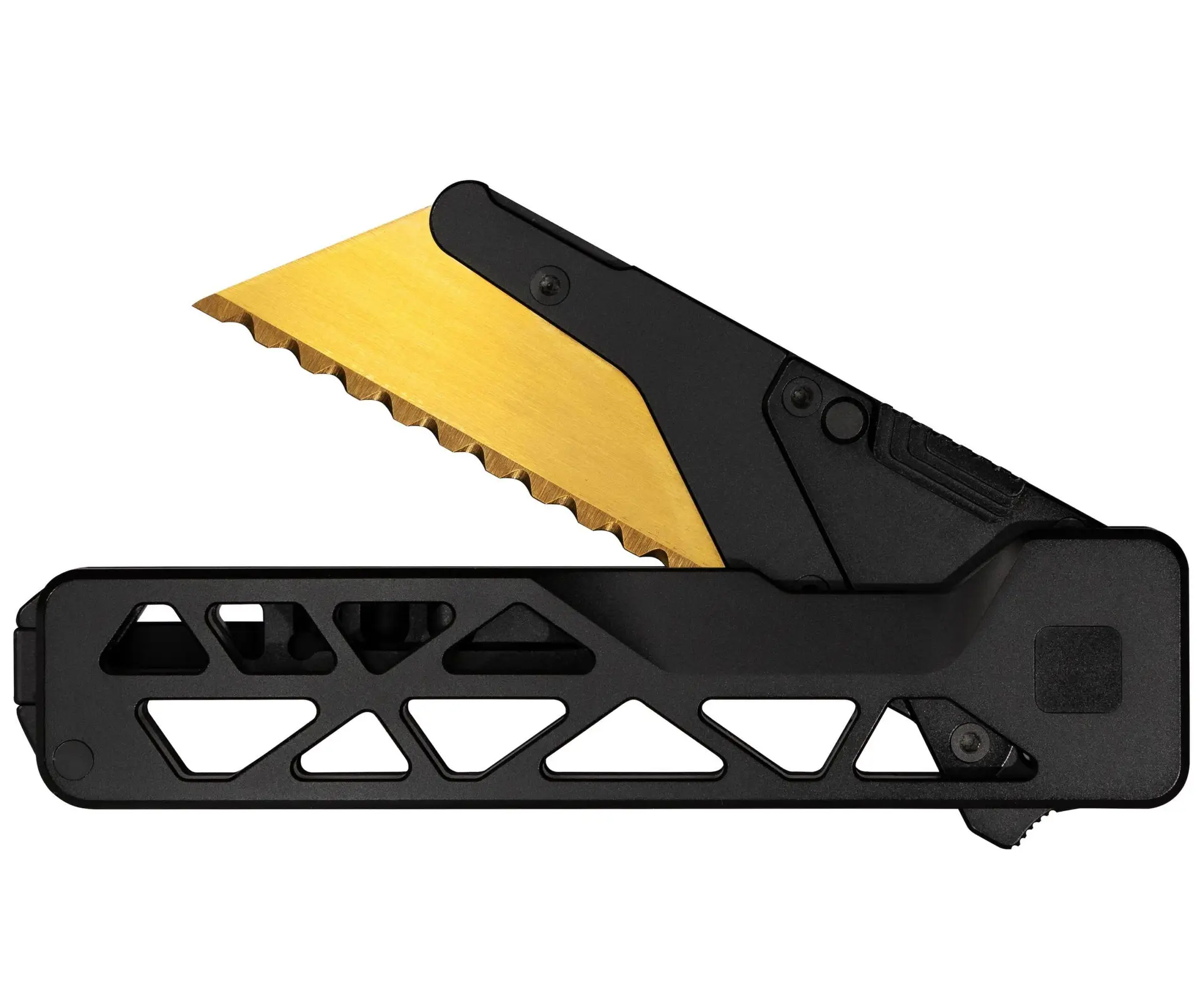 TiRant® ULTRA Utility Knife W/HotSwap™ Blade Replacements (Jet-Black PVD 6AL-4V Titanium) SKELETON ‘Skultra’ Edition