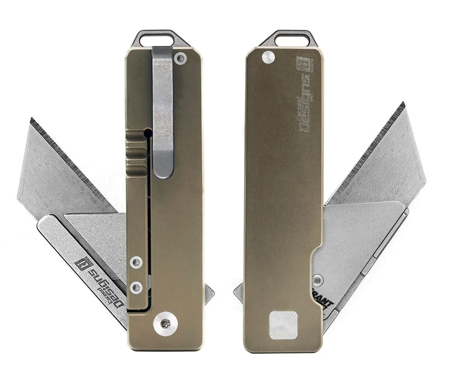 TiRant® RAZOR V3 Utility Knife (Centurion Bronze ANO Ti WORKS Edition + Stonewashed Blade Holder)