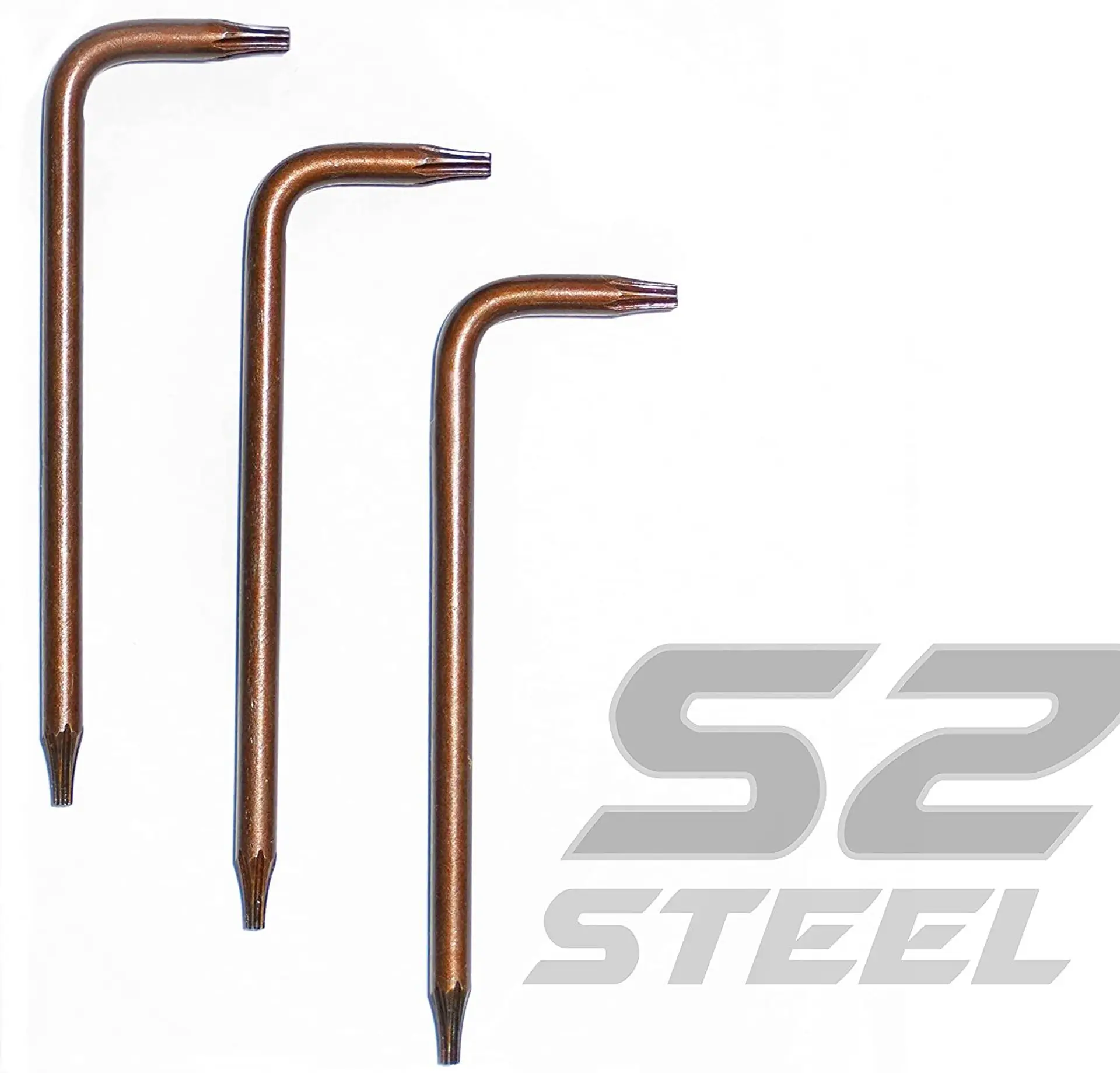 3-PACK T6/T8 TORX Bit L-Shape Wrench (Heat-Treated PRO S2 Metal)