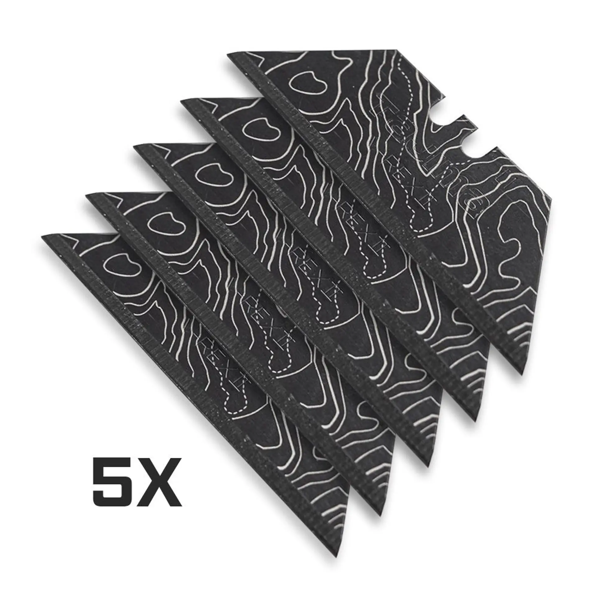 Black CASCADIA Topo Map Razor Blades Tajima V-REX II Premium Tempered Utility Knife Blades (5-Pack or 10-Pack)