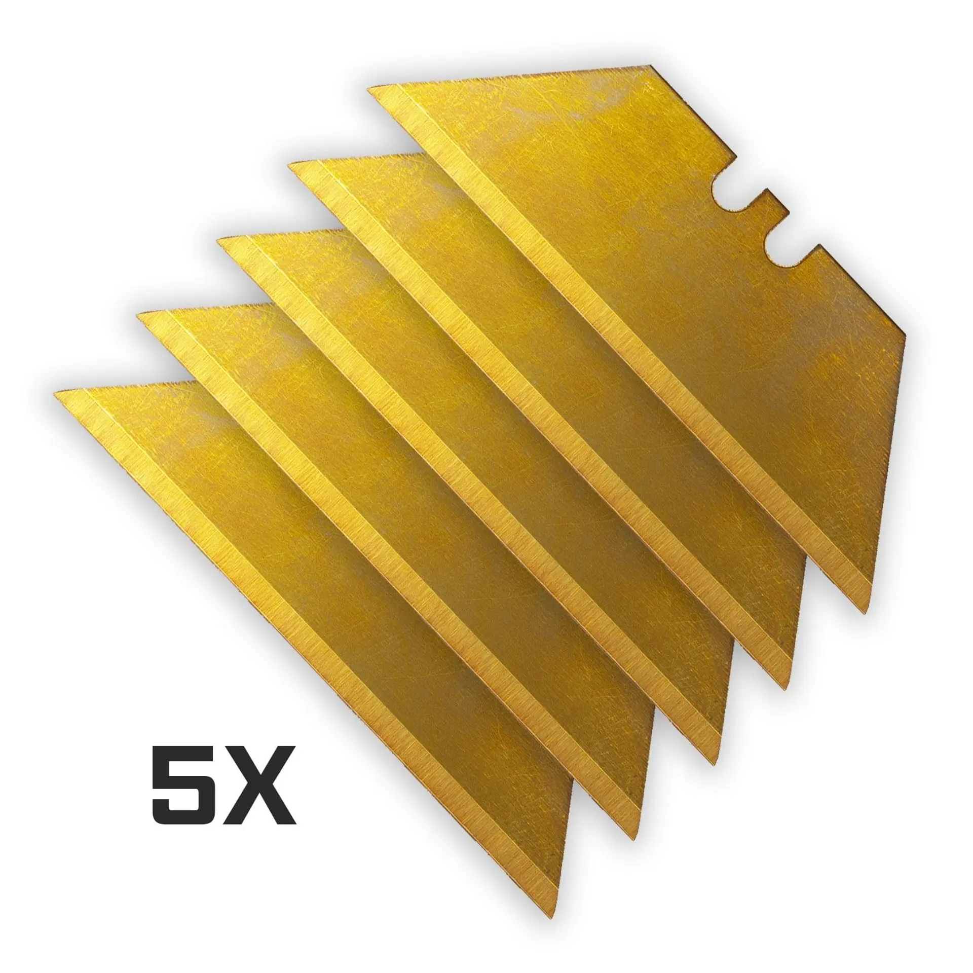 GOLD SERIES Razor Blades (Premium TITANIUM Coated SK5 Utility Knife Blades) 5-Pack or 10-Pack