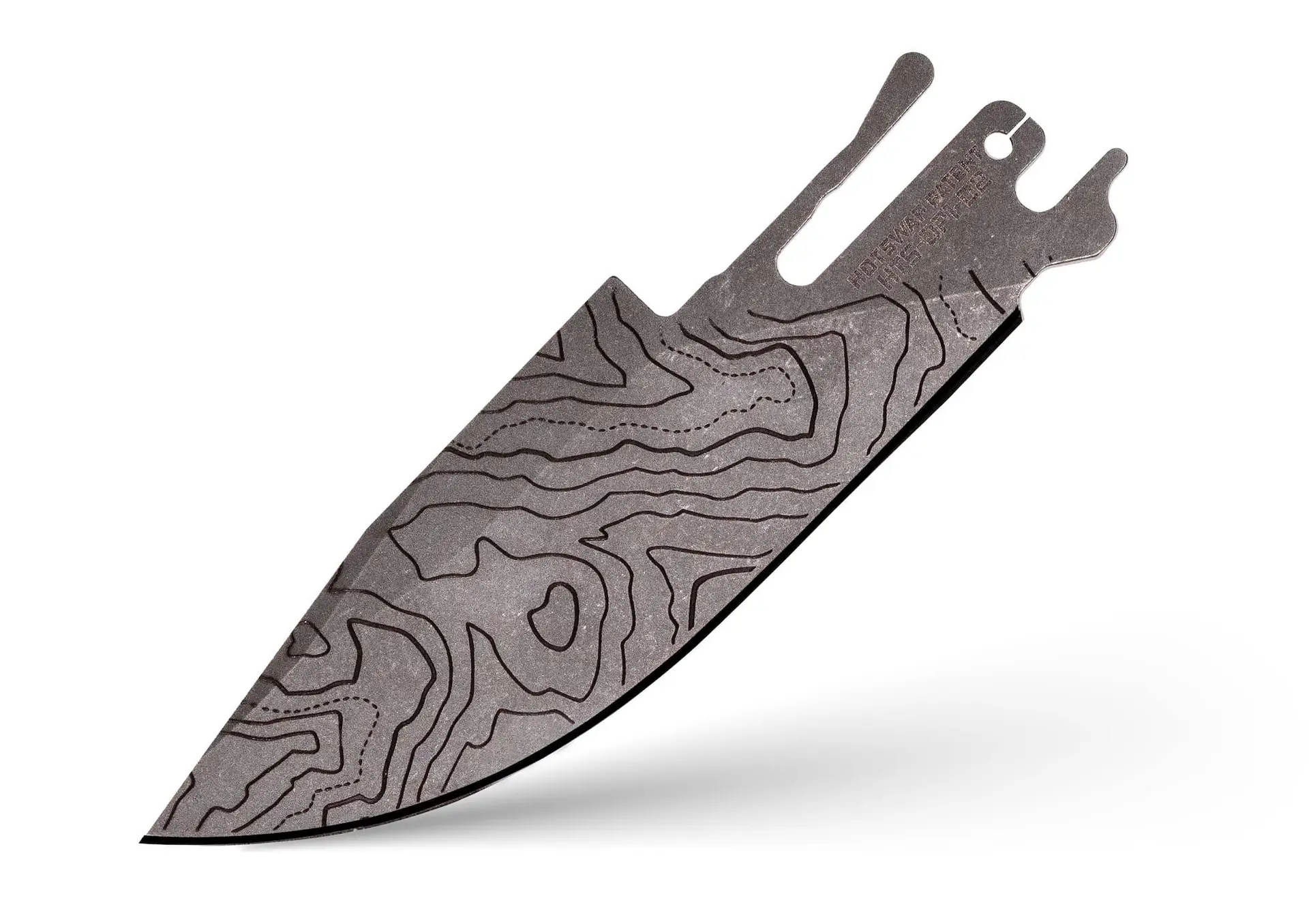 TiRant ULTRA HotSwap™ Drop Point Blade Replacement (Stonewashed Cascadia Laser Engraved D2 Tempered HRC 61+)