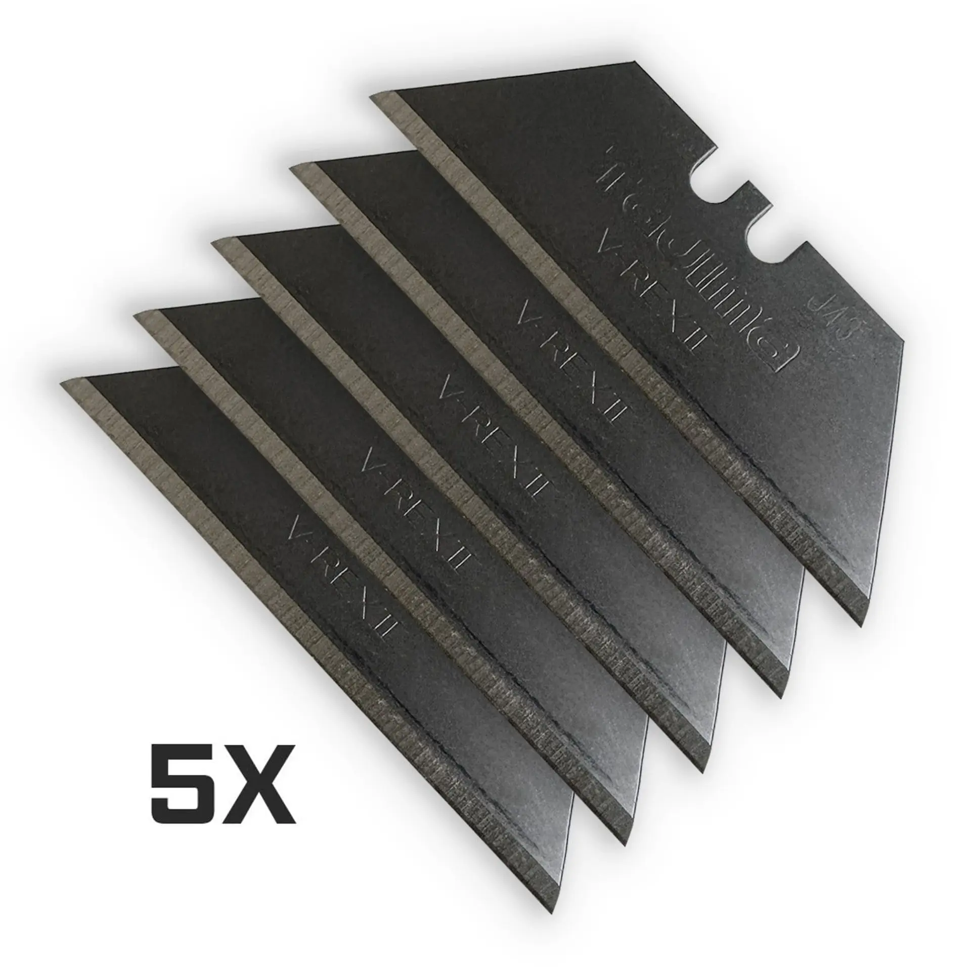 JET-BLACK Razor Blades Tajima V-REX II Premium Tempered Utility Knife Blades (5-Pack or 10-Pack)