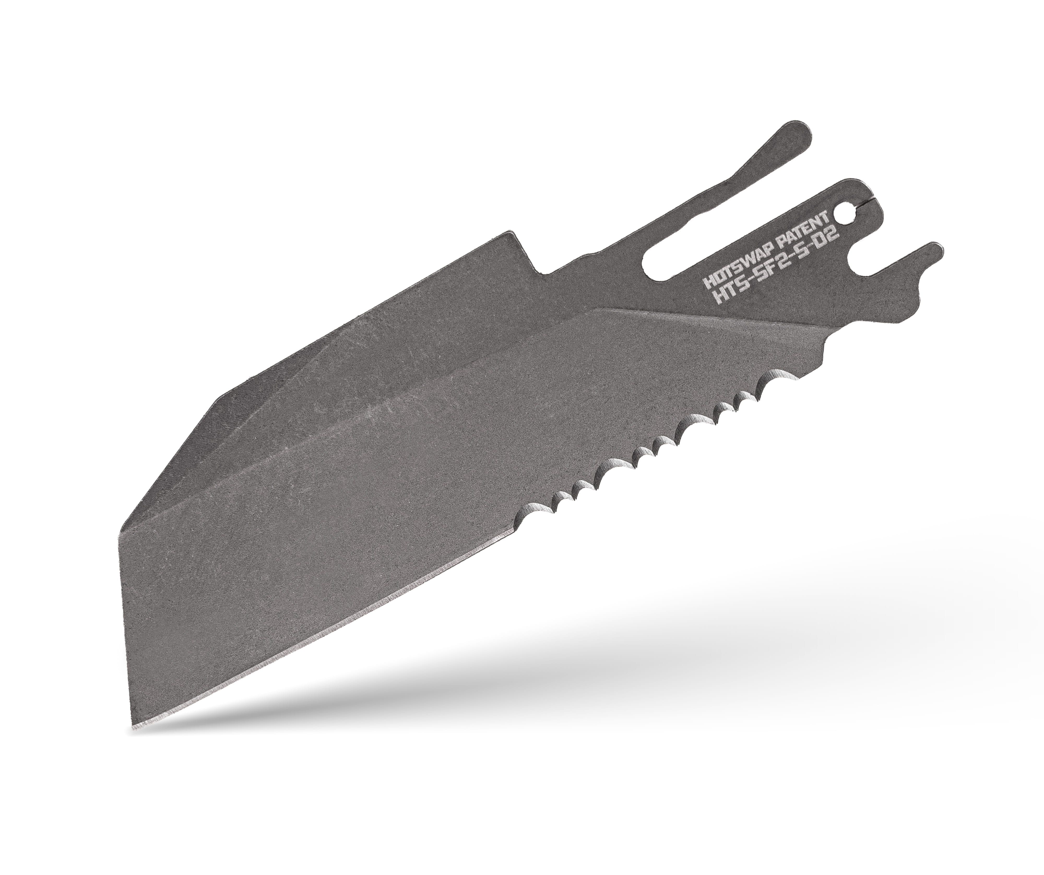 盾 TiRant ULTRA HotSwap™ Drop Point Blade Replacement (Stonewashed D2