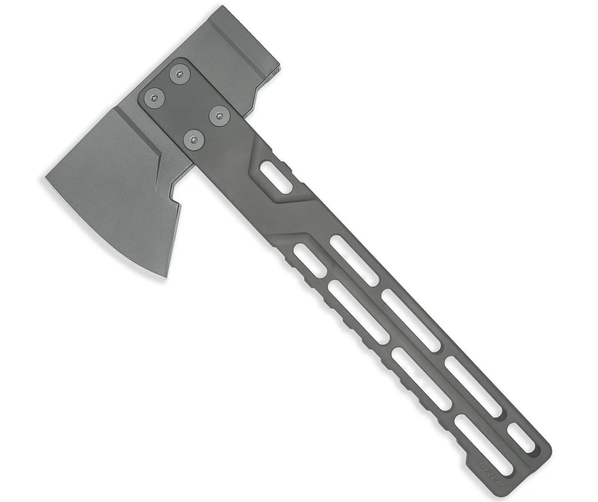 HYZER Titanium Hatchet W/Medium D2 Axe Head (Dark Gray Blasted 6AL-4V Titanium) FULL Length Handle