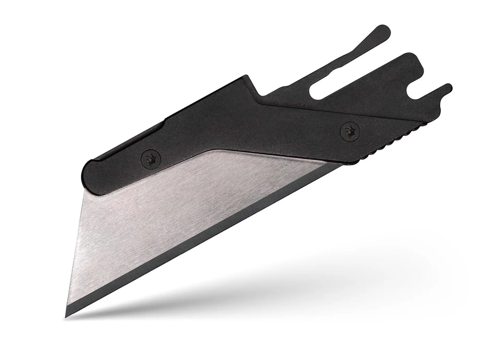 TiRant ULTRA HotSwap™ RAZOR Blade Holder W/Full-Edge Usability (Jet-Black 6AL-4V Titanium) W/Milled Flat Choil Jimping