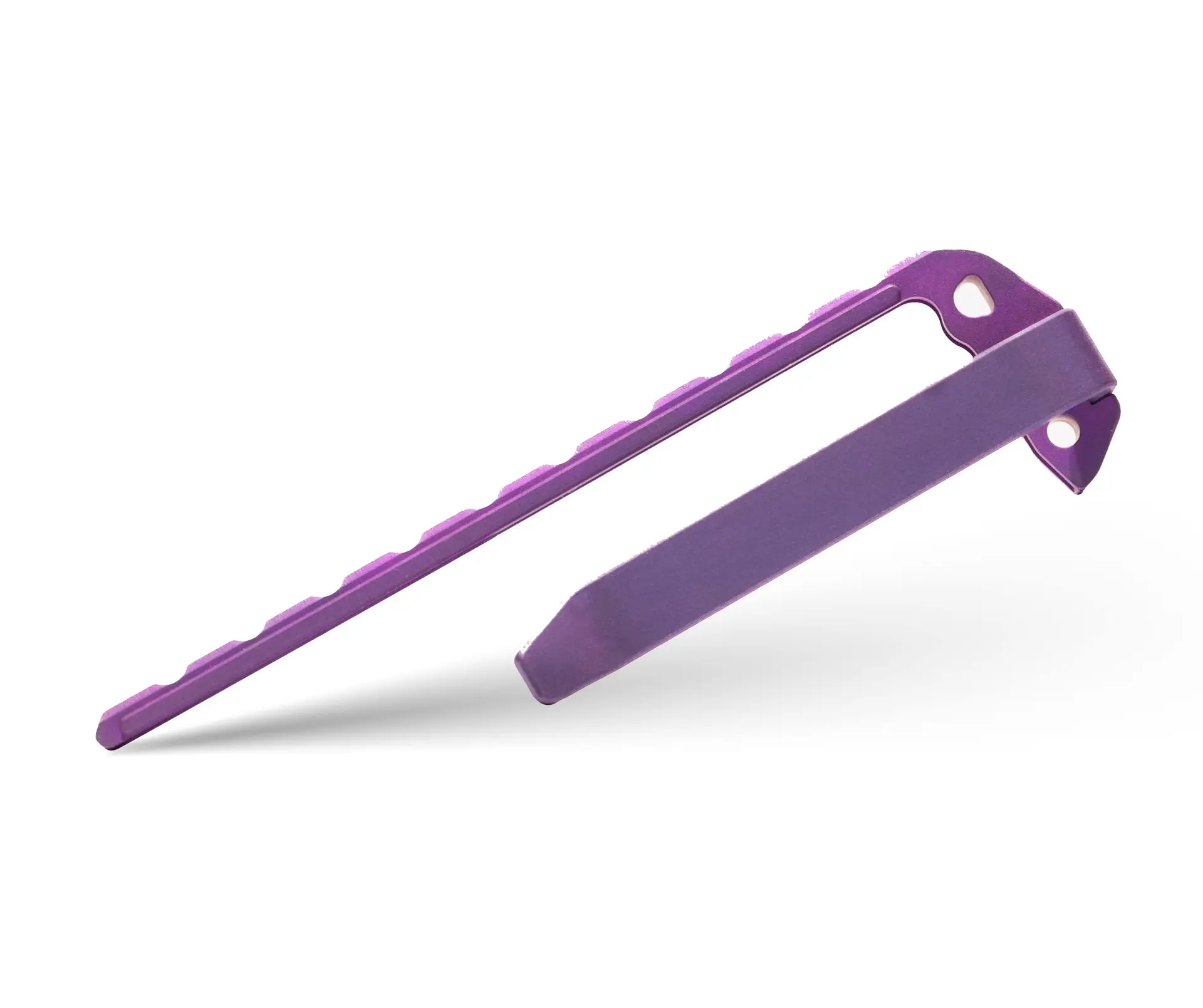 TiRant ULTRA Full-Length FRAG MILLED ‘Integral-Like’ Back Spacer + Clip (6AL-4V Titanium) Purple Haze ANO