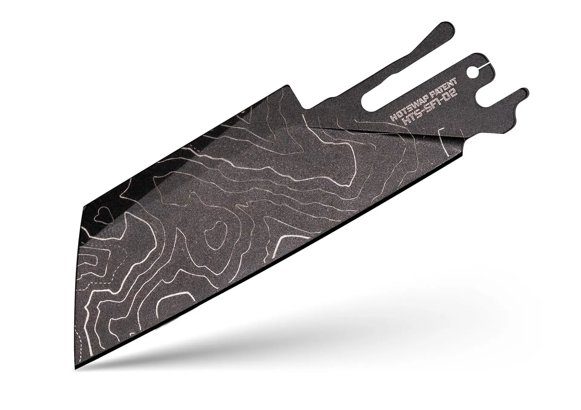 TiRant ULTRA HotSwap™ Sheepsfoot Replacement Blade (Jet-Black Cascadia Laser Engraved D2 Tempered HRC 61+)