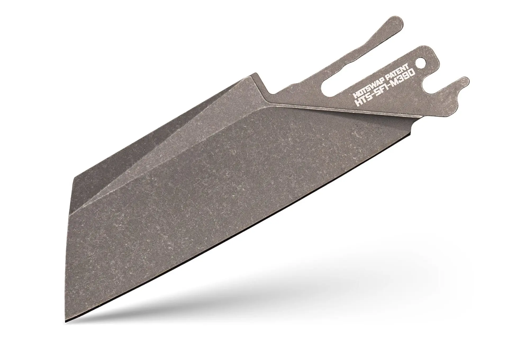 TiRant ULTRA HotSwap™ Sheepsfoot Blade Replacement (Stonewashed EXTRA THICK 2.5mm M390 Tempered HRC 62)