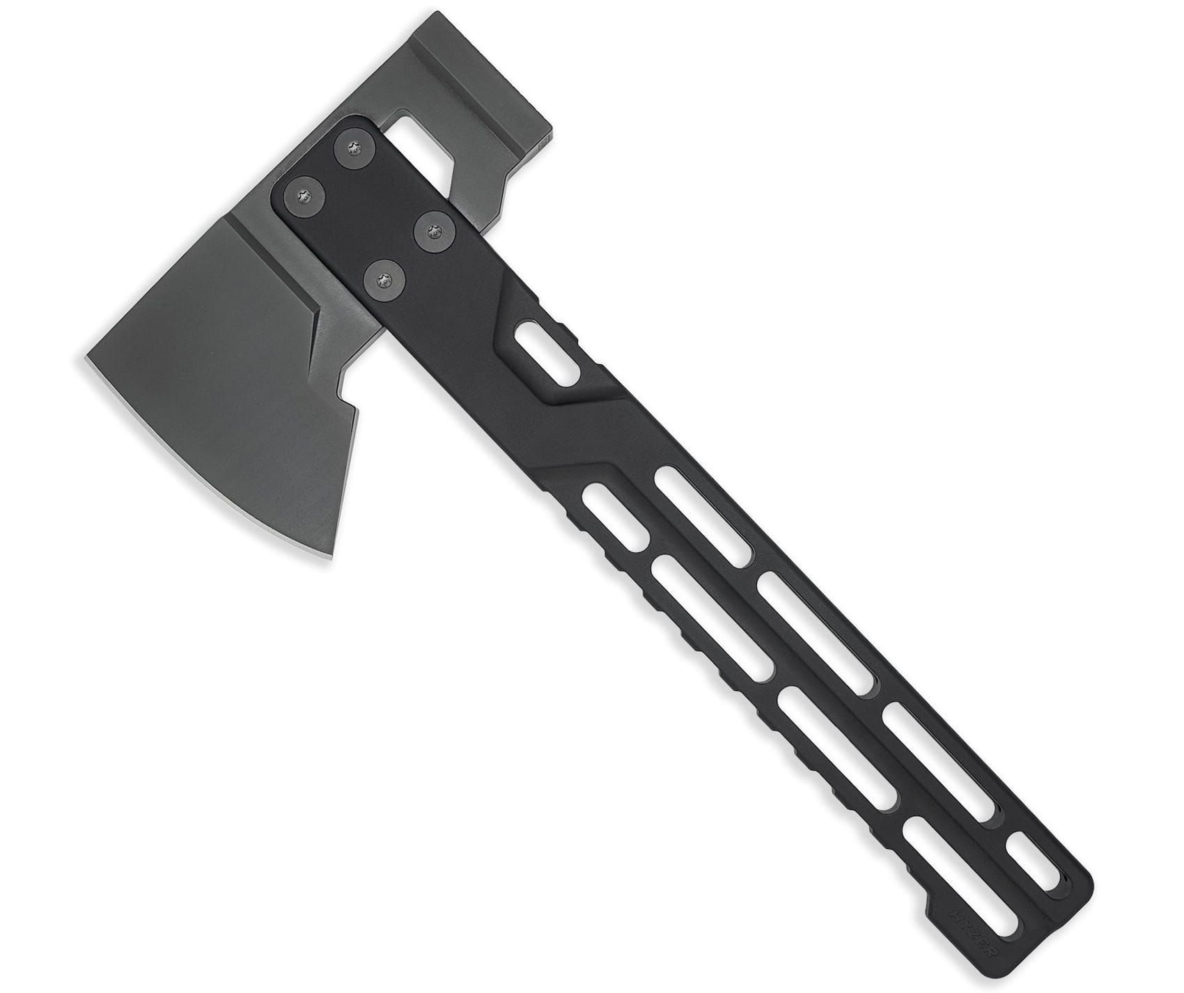 HYZER Titanium Hatchet W/Light D2 Axe Head (Jet-Black PVD/DLC 6AL