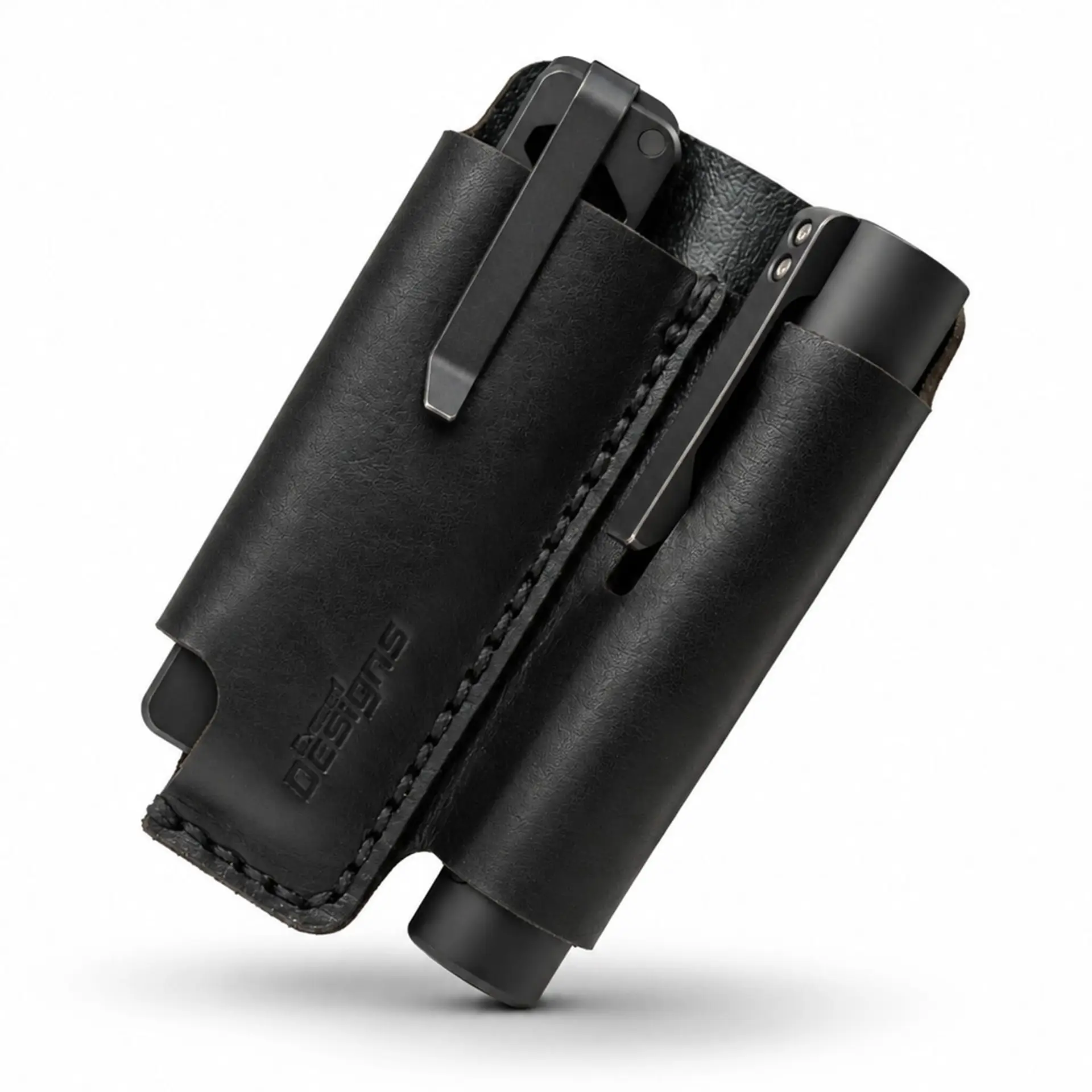 Exceed Designs FieldPro EDC Pocket Organizer (Black – 100% USA MADE Genuine Horween Dublin Leather)