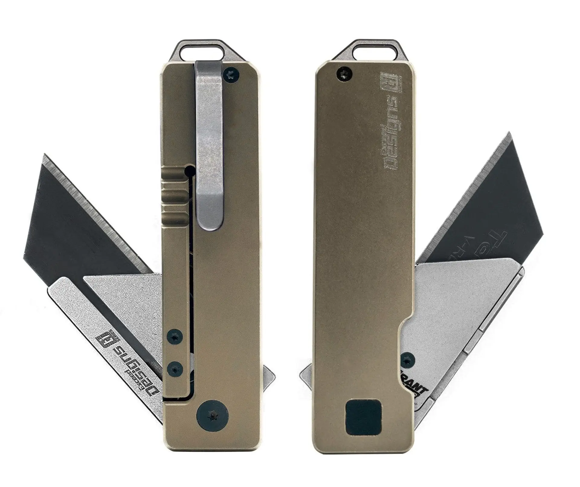 TiRant® RAZOR V3 Utility Knife (Centurion Bronze ANO Ti WORKS Edition + Stonewashed Blade Holder)