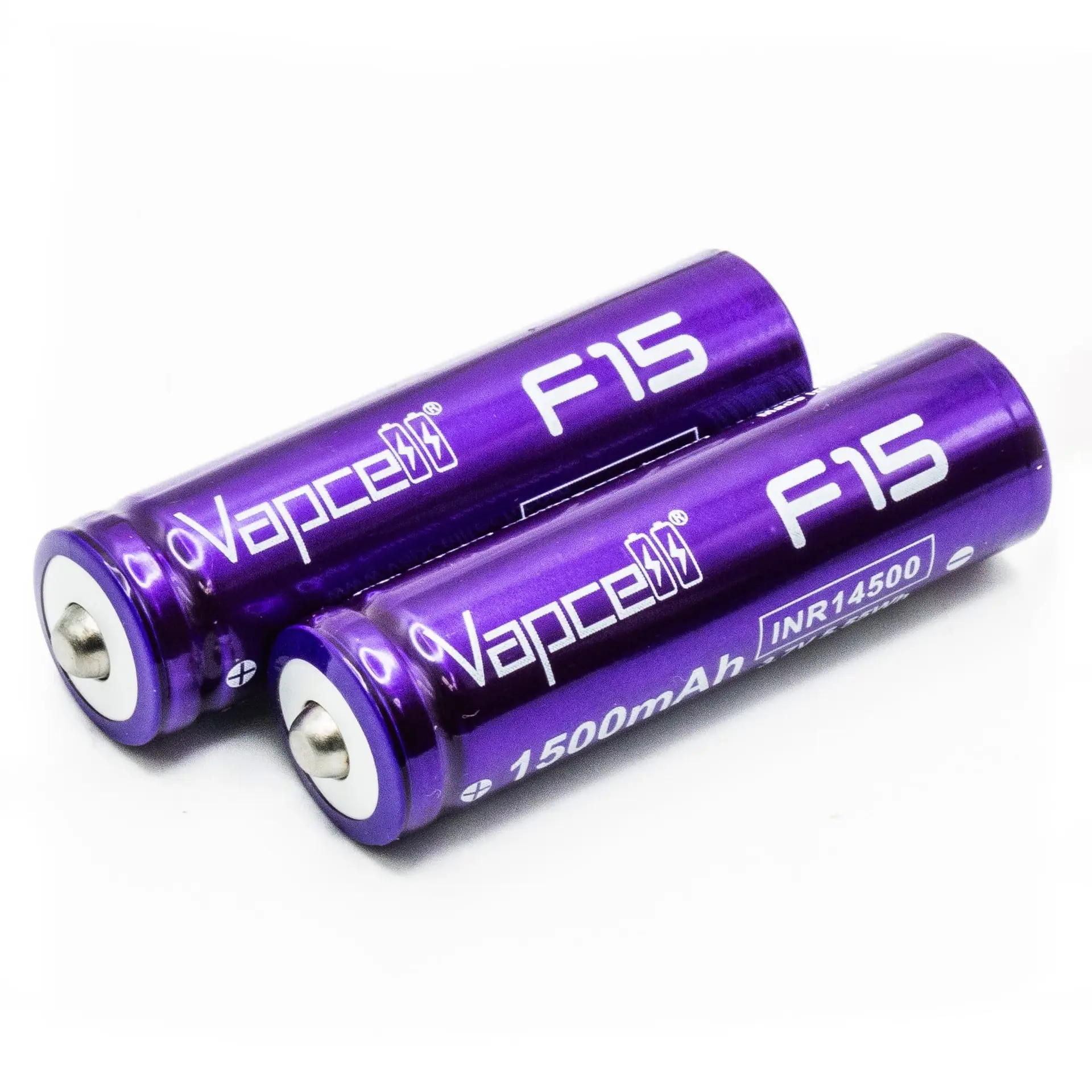 2-Pack VAPCELL F15 1500MAH High-Capacity 14500 Battery (NO Rechargeable Port) 3.7V 5.55Wh