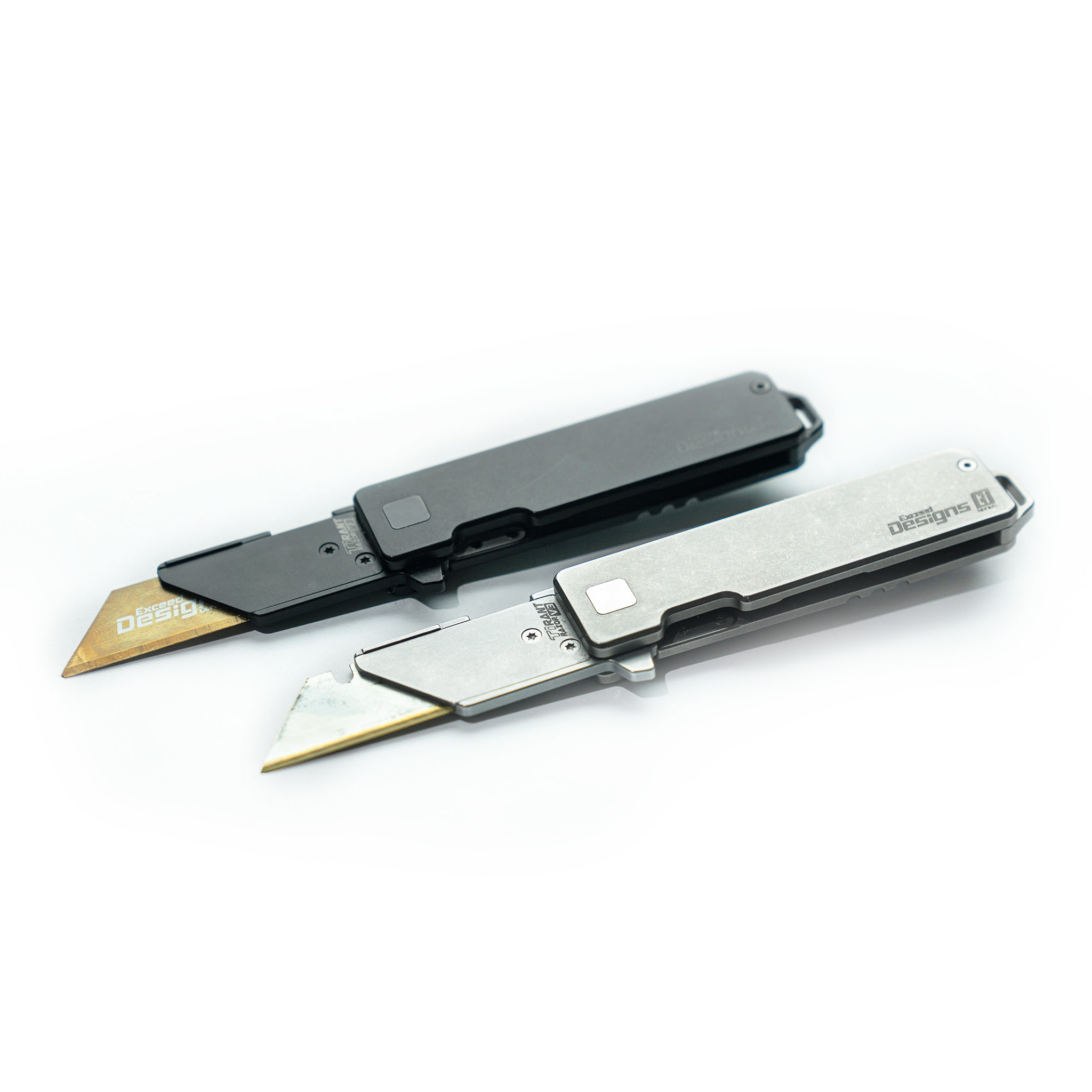 TiRant RAZOR V3 Utility Knife (JetBlack 6AL4V Titanium) Exceed Designs