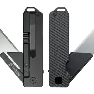TiRant® RAZOR V3 Utility Knife (50/50 Jet-Black + Carbon Fiber SLASH Edition)