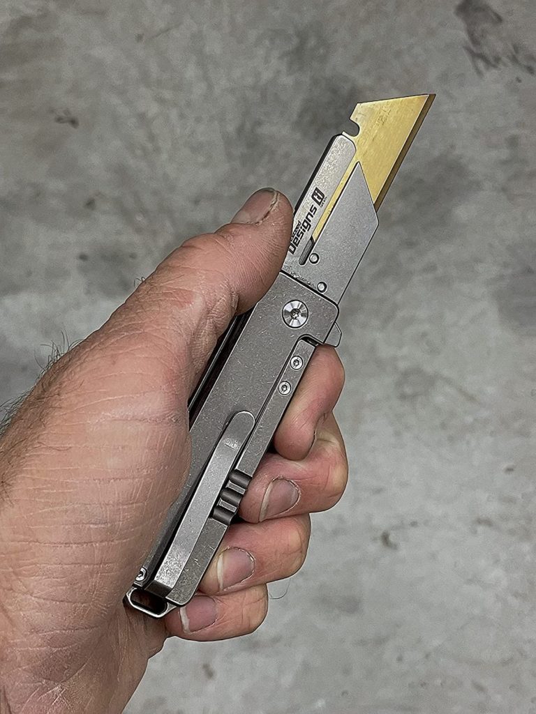 TiRant RAZOR V3 Utility Knife (Stonewashed 6AL4V Titanium) Exceed