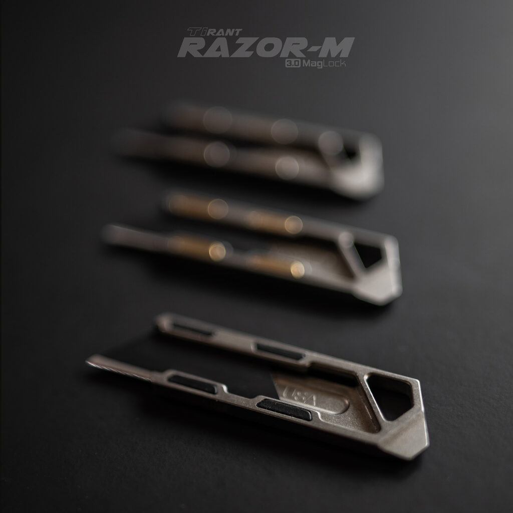 TiRant® RAZOR-M 3.0 MagLock Utility Knife (Stonewashed 6AL-4V Titanium ...