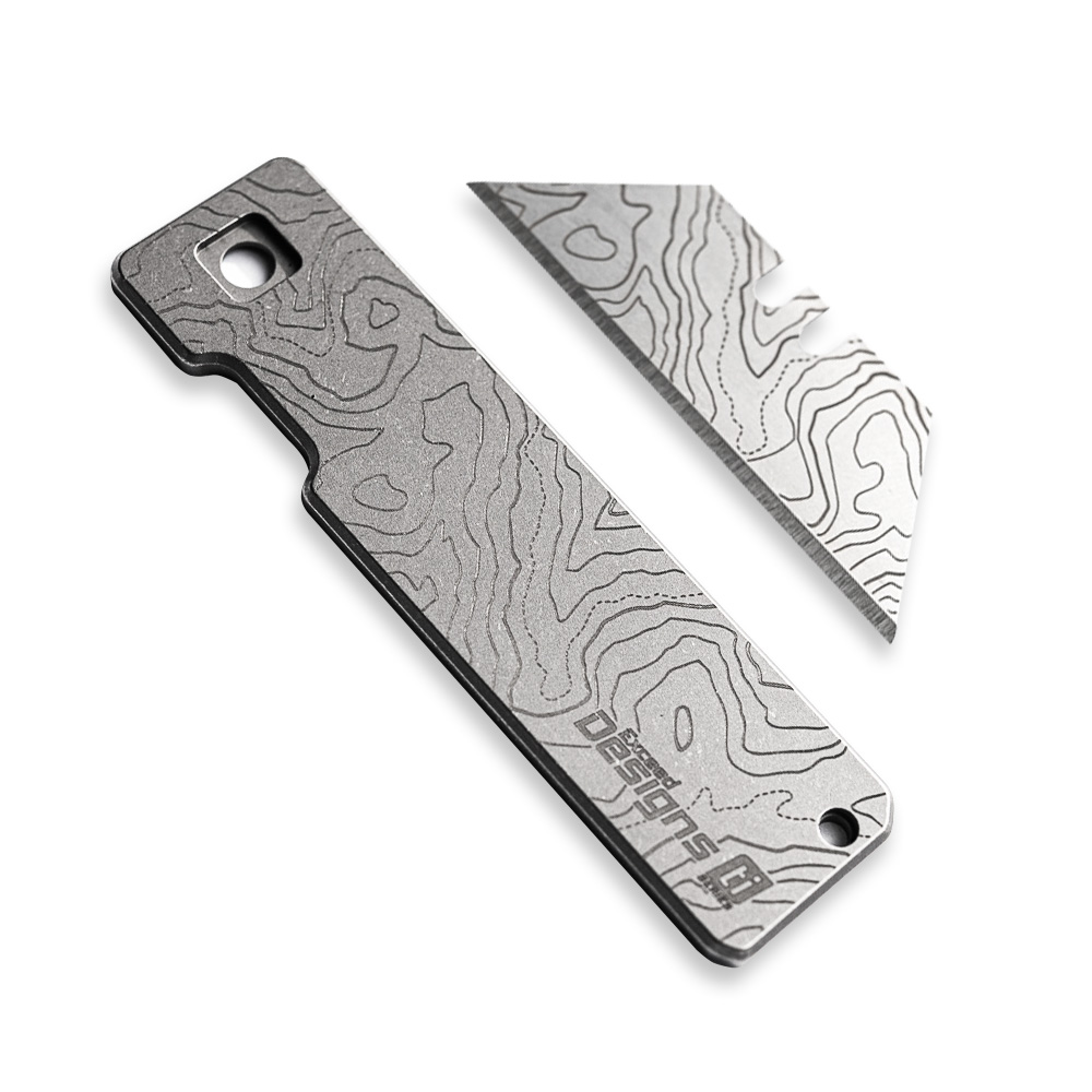 Silver CASCADIA Topo Map Razor Blades (5-Pack) High Quality Silver Utility  Knife Blades