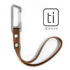 Russet-Brown TiRant LATCH 6" Mini Leather Wrist Lanyard W/Titanium Carabiner For Keys & Accessories (Made In USA)
