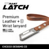 Russet-Brown TiRant LATCH 6" Mini Leather Wrist Lanyard W/Titanium Carabiner For Keys & Accessories (Made In USA) - Image 2