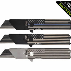 (Ships In 2-3 Months) TiRant RAZOR V3 Utility Knife (50/50 Jet-Black or Stonewashed + USA FLAG Edition)