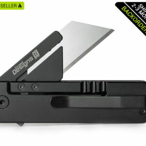 (Ships In 2-3 Months) TiRant® RAZOR V3 Utility Knife (Jet-Black 6AL-4V Titanium)