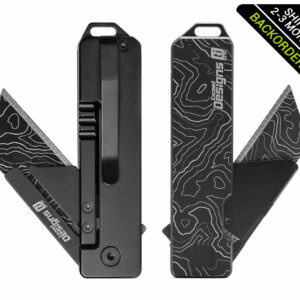 (Ships In 2-3 Months) TiRant® RAZOR V3 Utility Knife (50/50 Jet-Black + CASCADIA TOPO Edition)