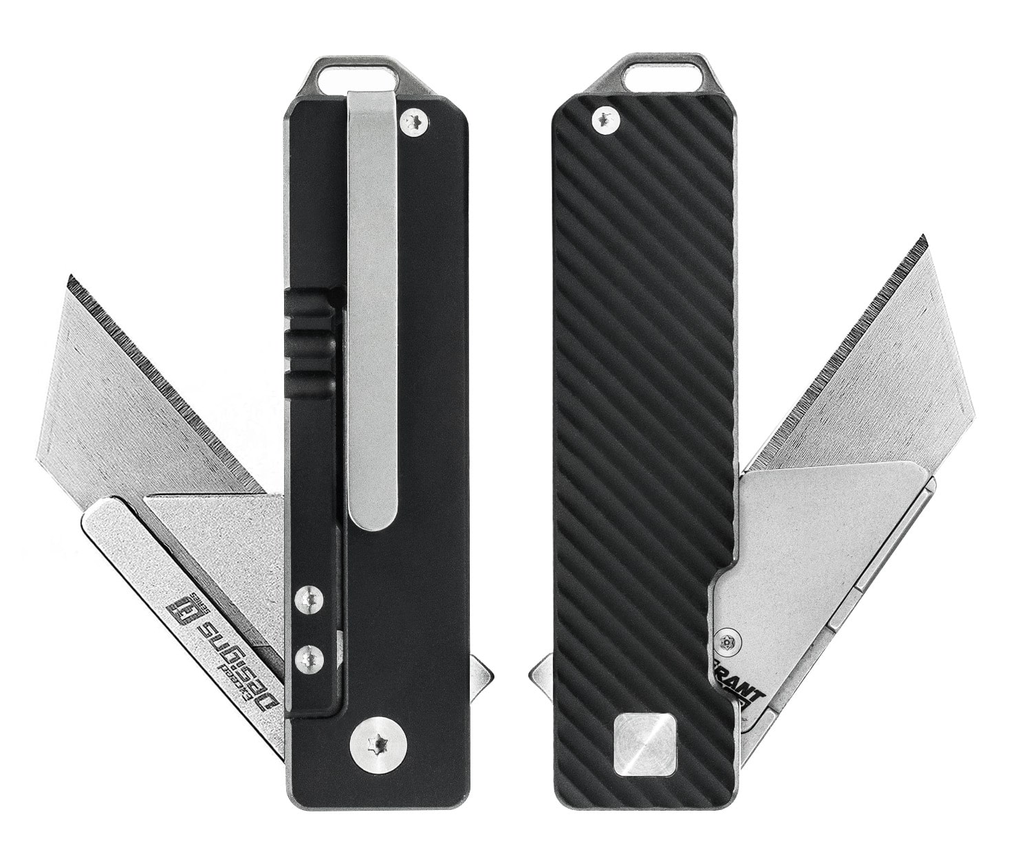 TiRant RAZOR V3 Utility Knife (50/50 Jet-Black + Carbon Fiber SLASH  Edition) – Exceed Designs