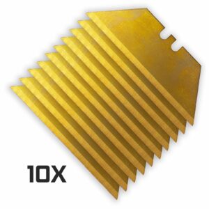 GOLD SERIES Razor Blades (Premium TITANIUM Coated SK5 Utility Knife Blade) 5-Pack or 10-Pack - 10-Pack W/Blade Carry Case