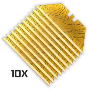 Cascadia Topo GOLD SERIES Razor Blades (Premium TITANIUM Coated SK5 Utility Knife Blades) 5-Pack or 10-Pack - 10-Pack W/Blade Carry Case
