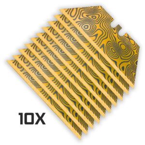 Damascus GOLD SERIES Razor Blades (Premium TITANIUM Coated SK5 Utility Knife Blade) 5-Pack or 10-Pack - 10-Pack W/Blade Carry Case