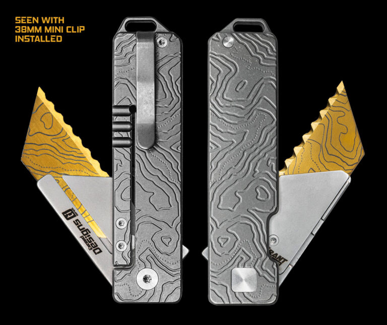 TiRant® RAZOR V3 Utility Knife (Stonewashed 6AL-4V Titanium) Dual-SIde ...