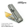 TiRant RAZOR V3 Utility Knife (Stonewashed 6AL-4V Titanium) Dual-SIde Milled CASCADIA TOPO Edition - Image 3