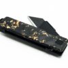 TiRant RAZOR V3 Utility Knife (Jet-Black 6AL-4V Titanium) RH-SIDE Forged Carbon Fiber GOLD FLAKE Edition - Image 2