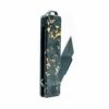 TiRant RAZOR V3 Utility Knife (Jet-Black 6AL-4V Titanium) RH-SIDE Forged Carbon Fiber GOLD FLAKE Edition - Image 4