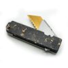 TiRant RAZOR V3 Utility Knife (Jet-Black 6AL-4V Titanium) RH-SIDE Forged Carbon Fiber GOLD FLAKE Edition - Image 5