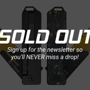 TiRant® RAZOR V3 Utility Knife (Jet-Black 6AL-4V Titanium) RH-SIDE Forged Carbon Fiber GOLD FLAKE Edition — Sold Out For 30-60 Days