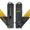 TiRant RAZOR V3 Utility Knife (Jet-Black 6AL-4V Titanium) RH-SIDE Forged Carbon Fiber GOLD FLAKE Edition