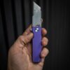 TiRant RAZOR V3 Utility Knife (Stonewashed 6AL-4V Titanium) Dual APEX Purple-Haze Ti ANO Edition - Image 2
