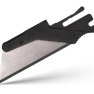 TiRant ULTRA HotSwap™ RAZOR Blade Holder W/Full-Edge Usability (Jet-Black 6AL-4V Titanium) W/Milled Curved Choil Jimping