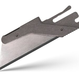 TiRant ULTRA HotSwap™ RAZOR Blade Holder W/Full-Edge Usability (Stonewashed 6AL-4V Titanium) W/Milled Flat Choil Jimping