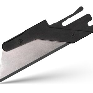 TiRant ULTRA HotSwap™ RAZOR Blade Holder W/Full-Edge Usability (Jet-Black 6AL-4V Titanium) W/Milled Flat Choil Jimping