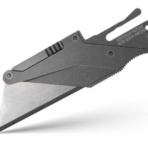 TiRant ULTRA HotSwap™ V2 Quick-Release RAZOR Blade Holder (Stonewashed & Contoured Tempered Stainless) Curved Choil + W/Micro-Jimping