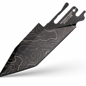 TiRant ULTRA HotSwap™ Tanto/Spearpoint Blade Replacement (Jet-Black Cascadia Laser Engraved D2 Tempered HRC 60+)