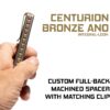 TiRant ULTRA Full-Length SMOOTH 'Integral-Like' Back Spacer + Clip (6AL-4V Titanium) Centurion Bronze ANO - Image 2
