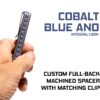 TiRant ULTRA Full-Length SMOOTH 'Integral-Like' Back Spacer + Clip (6AL-4V Titanium) Cobalt Blue ANO - Image 3