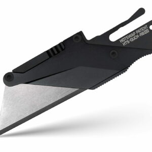 TiRant ULTRA HotSwap™ Quick-Release RAZOR Blade Holder (Jet-Black & Contoured Tempered Stainless) Curved Choil + W/Micro-Jimping