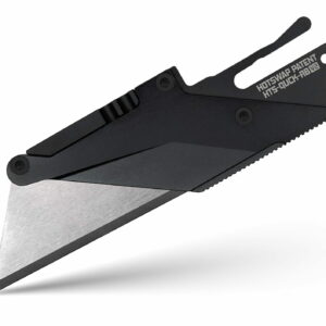 TiRant ULTRA HotSwap™ V2 Quick-Release RAZOR Blade Holder (Jet-Black & Contoured Tempered Stainless) Straight Choil + W/Micro-Jimping