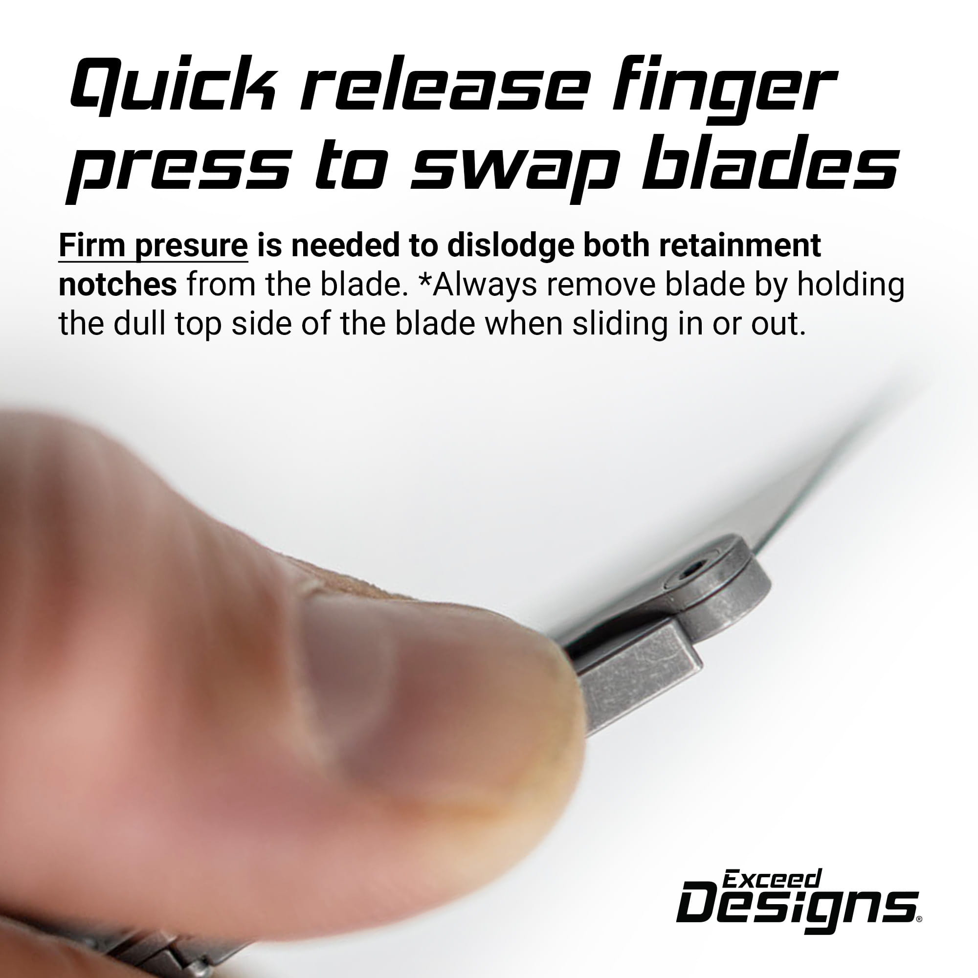 TiRant ULTRA HotSwap™ Quick-Release RAZOR Blade Holder (Jet-Black & Contoured Tempered Stainless) Straight Choil + W/Micro-Jimping - Image 3